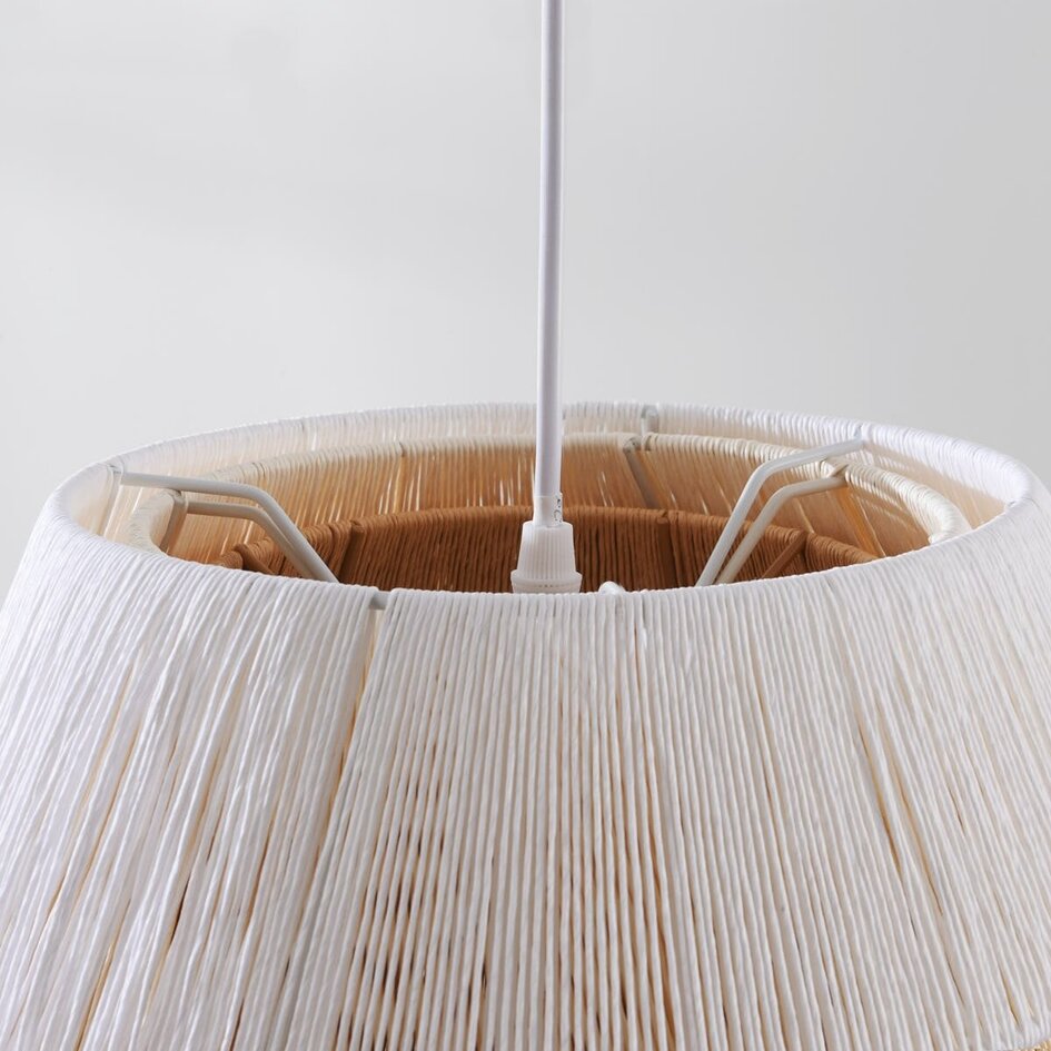 Hanglamp Toku met lagen van gevlochten papier in natuurlijke tinten