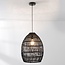 Hanglamp Hinra van rotan - zwart