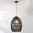 Suspension Hinra en rotin - noir