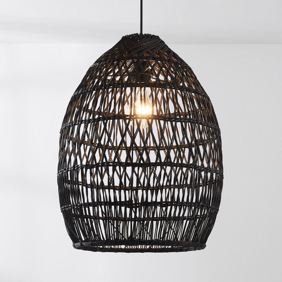 Zwarte rotan hanglamp - Hinra