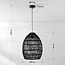 Lampe suspendue en rotin noir - Hinra