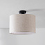Plafonnier moderne Linho avec abat-jour rond en tissu