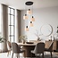 Suspension scandinave Linne à 5 lumières avec abat-jours en lin beige