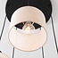5-lichts Scandinavische hanglamp Linne met beige linnen kappen