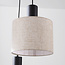 Suspension scandinave Linne à 5 lumières avec abat-jours en lin beige