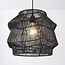 Suspension boho Noru avec abat-jour tressé - noir