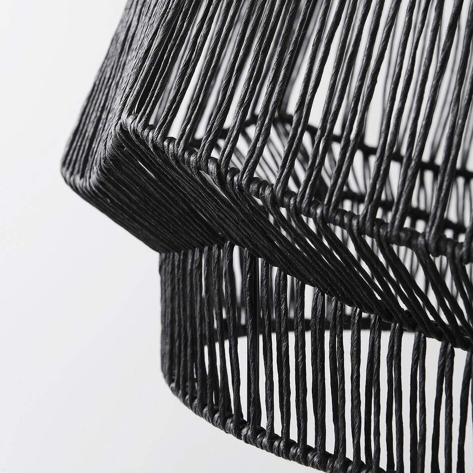 Lampe suspendue design boho Suna en papier tressé