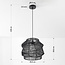 Boho hanglamp Noru met gevlochten kap - zwart