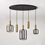Suspension Yoku 5 lumières - or et verre fumé