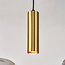 Hanglamp Yoku met rookglas en messing-gouden details, 5-lichts