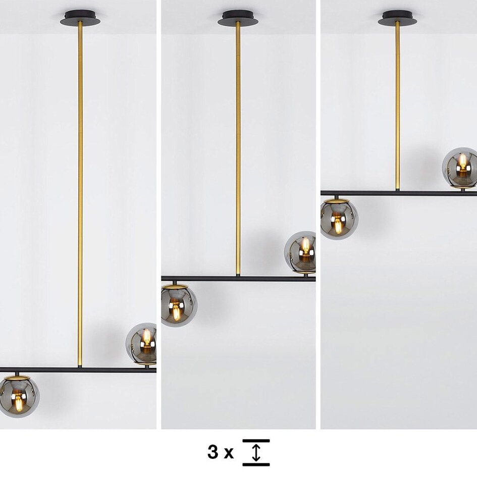 Design hanglamp Davy 4-lichts met glazen bollen