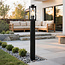 RVS landelijke zwarte staande buitenlamp Lucia - 80 cm
