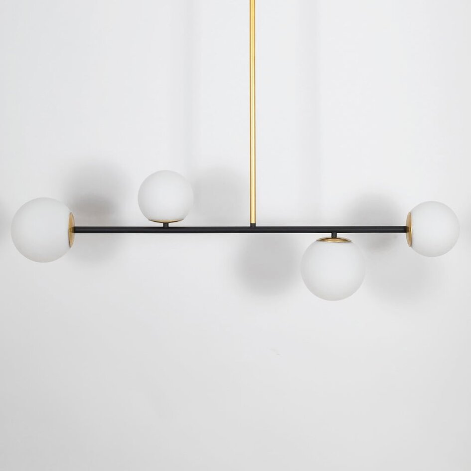 Suspension à 4 lumières Davy - verre opalin