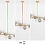 Suspension Aster 6 lumières en verre fumé à effet miroir - doré