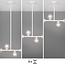 4-lichts hanglamp Asun - wit frame met transparante glazen bollen