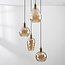 Design hanglamp Nilo – 4-lichts amber glas met bolling