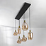 Hanglamp Nilo – 6-lichts amber glas met bolling