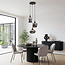 Design hanglamp Zian – 3-lichts zwart met rookglas in diverse vormen