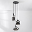 Design hanglamp Zian – 3-lichts zwart met rookglas in diverse vormen
