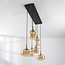 Hanglamp Lior goud met amber glas in diverse vormen – 6-lichts