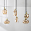 Hanglamp Lior goud met amber glas in diverse vormen – 6-lichts