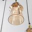 Hanglamp Lior goud met amber glas in diverse vormen – 6-lichts