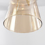 Suspension Cael or avec verre ambré de formes variées - 8 lumières