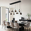 Hanglamp Cael zwart met rookglas in diverse vormen – 8-lichts