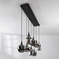 Hanglamp Cael zwart met rookglas in diverse vormen – 8-lichts