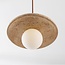 Japandi hanglamp Sasso van travertin (natuursteen) en hout