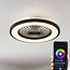 Ventilateur de plafond noir avec télécommande, application TUYA et fonction RGBW - Starry