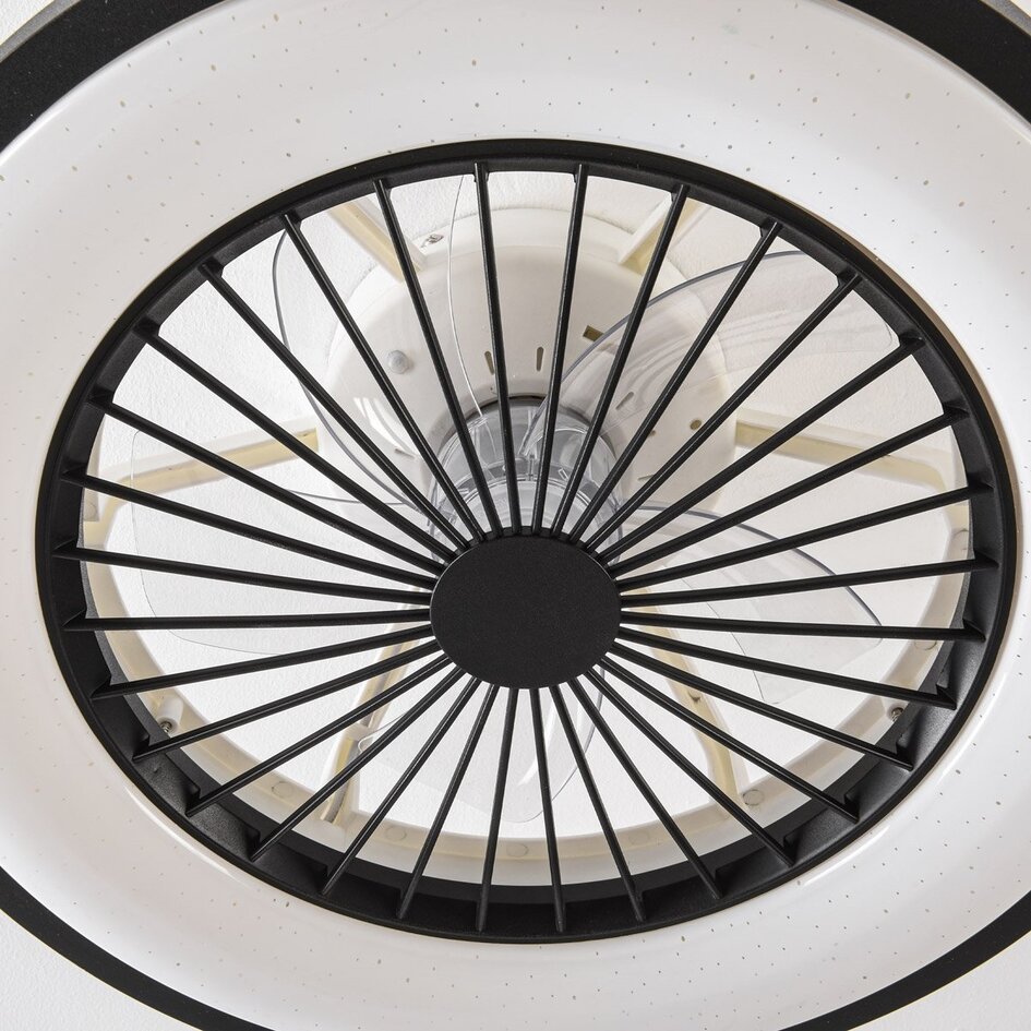 Slimme zwarte plafondventilator incl. afstandsbediening, TUYA Wifi app en RGB functie - Starry