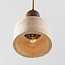 Luxueuse suspension Muro à 4 lumières en travertin (pierre naturelle) et bois