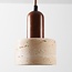 Luxueuse suspension Muro à 4 lumières en travertin (pierre naturelle) et bois