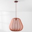 Lampe suspendue Japandi Brunel avec abat-jour en tissu brun chaud