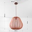 Lampe suspendue Japandi Brunel avec abat-jour en tissu brun chaud
