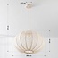 Suspension Japandi Fayra - abat-jour rond en tissu beige clair Ø60 cm