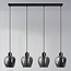 4-lichts hanglamp met smoke glas - Sanford
