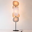 Lampadaire Velore avec abat-jour en lin naturel dans des tons doux et clairs