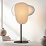 Lampe de table Tavora avec deux abat-jours en lin, teintes claires et naturelles
