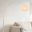 Lampe à arc Japandi Marell - luminaire beige avec abat-jour en lin