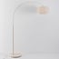 Lampadaire arc Marell Japandi avec abat-jour en tissu - beige