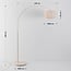 Lampadaire arc Marell Japandi avec abat-jour en tissu - beige