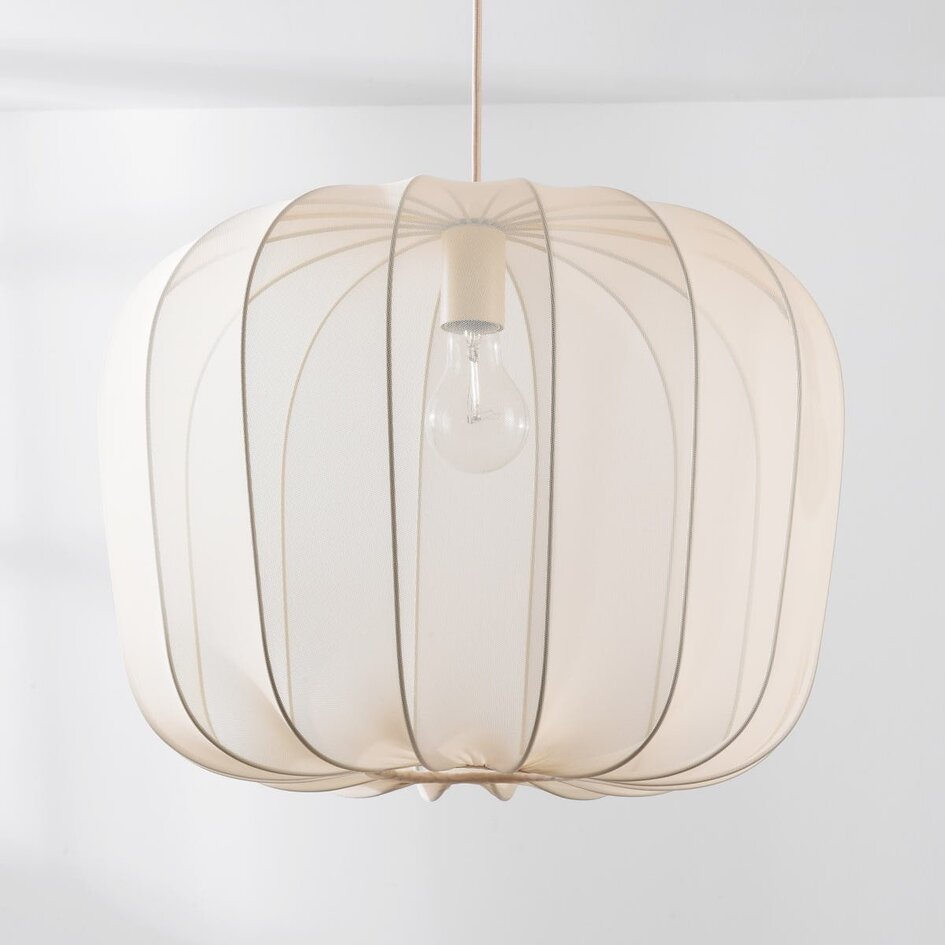 Suspension Wivra - abat-jour en tissu - beige clair