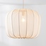 Lampe suspendue en tissu Wivra - style Japandi avec abat-jour beige clair de forme carrée douce
