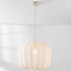 Stoffen hanglamp Wivra – Japandi stijl met lichtbeige kap in zachte vierkante vorm
