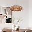 Lampe suspendue design Creora - style Japandi en tissu brun chaud