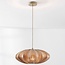 Lampe suspendue design Creora - style Japandi en tissu brun chaud