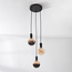 Suspension Illumine à 3 lumières - noir, ampoules LED E27 dimmables incluses