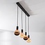 Industriële hanglamp Nivelle zwart - 4-lichts inclusief dimbare E27 lampen
